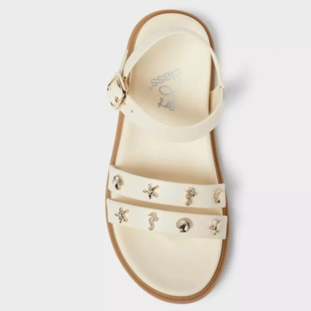 Little Girl Ellis Nautical Sandals by art class Ivory Size‎ 13 New With Tags